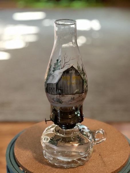 Hand-painted Lantern with Winter Scene